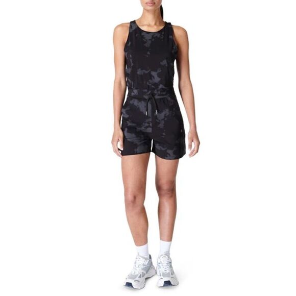 Sweaty Betty Explorer Workout Romper One Piece Jumpsuit Camo Size Large - Picture 1 of 7